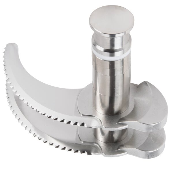 a metal blade with a round handle