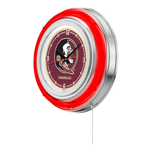 Holland Bar Stool Clk15FSU-HD Florida State University 15" Neon Clock