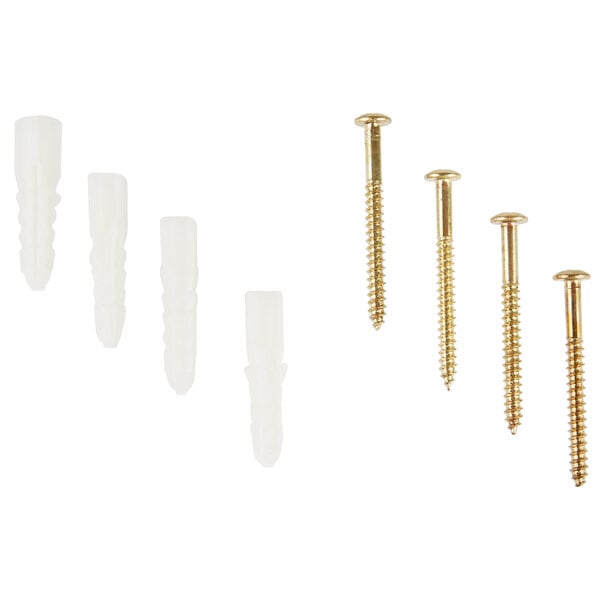 several screws on a white background