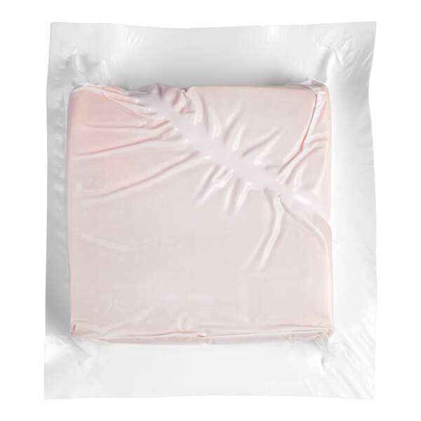 A square foam brick cold pack sealed in a clear plastic wrapper.