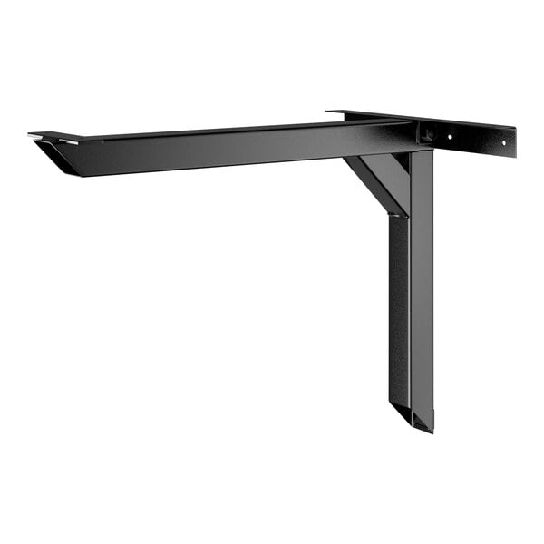 A black metal Lancaster Table & Seating cantilever table bracket.