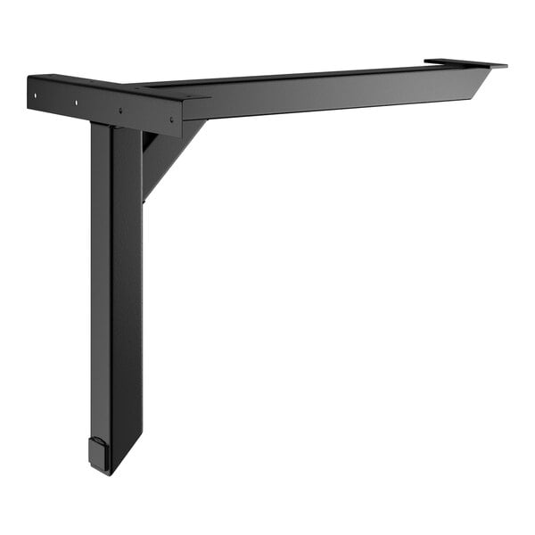 A black metal Lancaster Table & Seating cantilever table bracket.