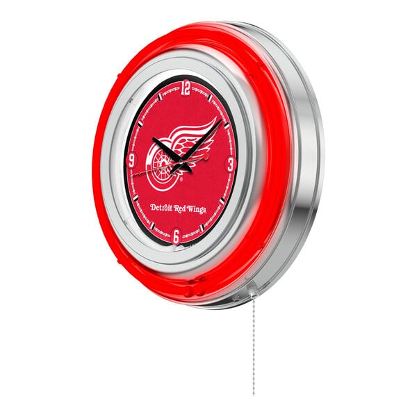 Holland Bar Stool Clk15DetRed Detroit Red Wings 15" Neon Clock