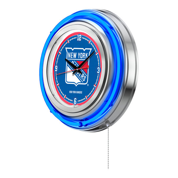 Holland Bar Stool Clk15NYRang New York Rangers 15" Neon Clock