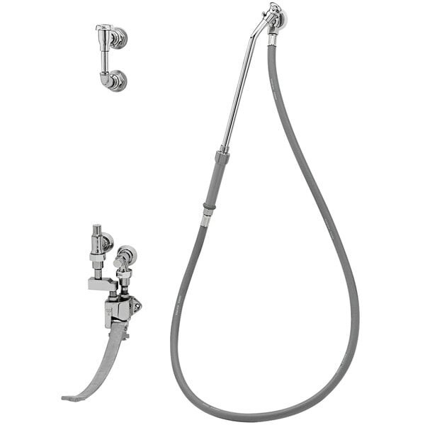 A T&S bedpan washer hose with extended spray nozzle.