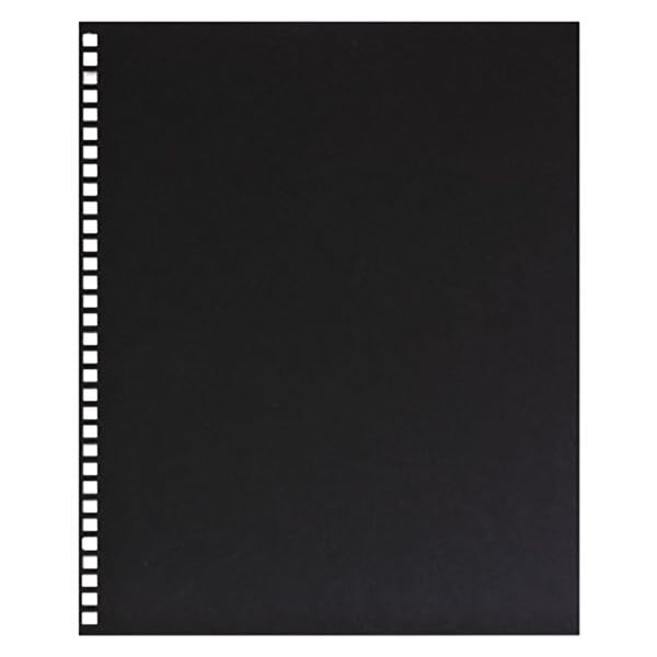 A black paper with a white strip on the edge.