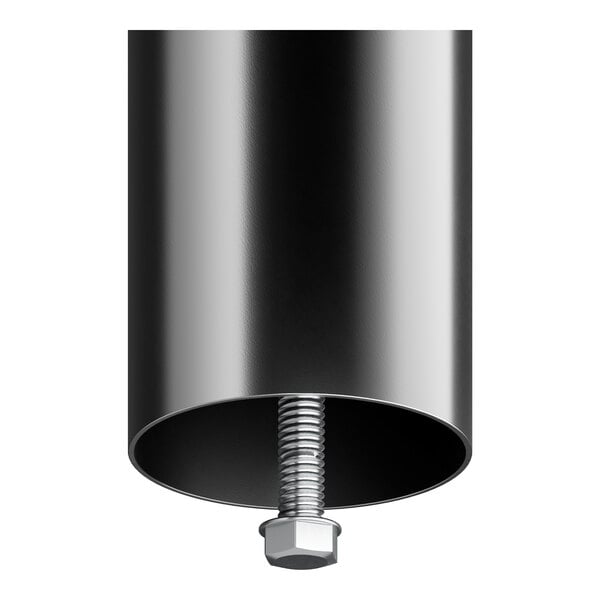 A close-up of a metal cylinder with a bolt on top.