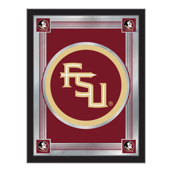 A decorative mirror featuring the Florida State University logo and colors.