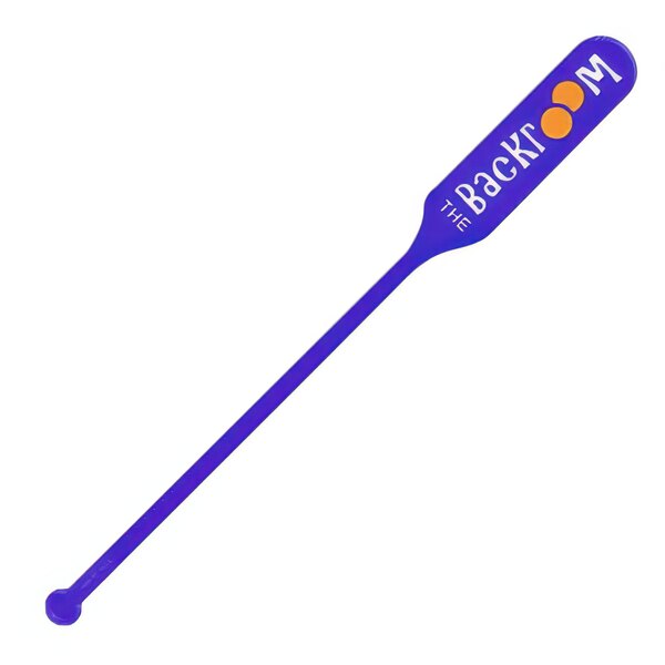 A blue WNA Comet paddle with white text.