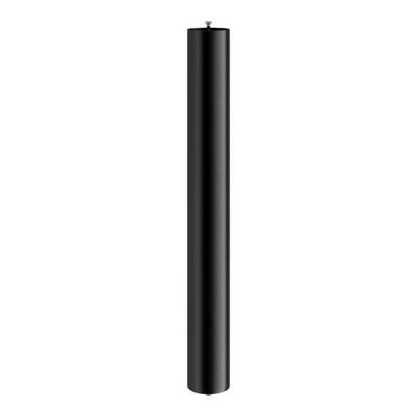 A black cylindrical object with a black rod and screw.
