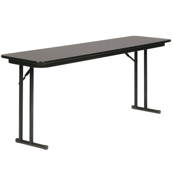 Correll St1896px07 18 X 96 Rectangular Black Granite High Pressure Correll St1896px07 18 X 96 Rectangular Black Granite High Pressure Folding Seminar Table With Off Set Legs