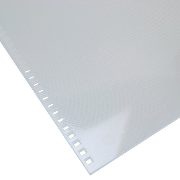A white plastic sheet with holes.
