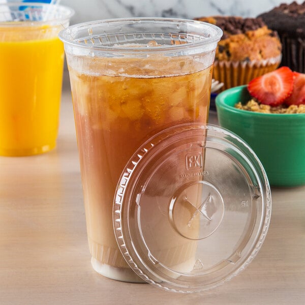 Strawless Sip Lid for 9/12/16/20/24 oz. Recyclable Plastic Cup 1000/Case