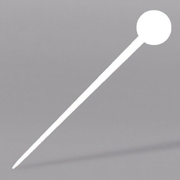 A white disc pick with a white stick and ball.