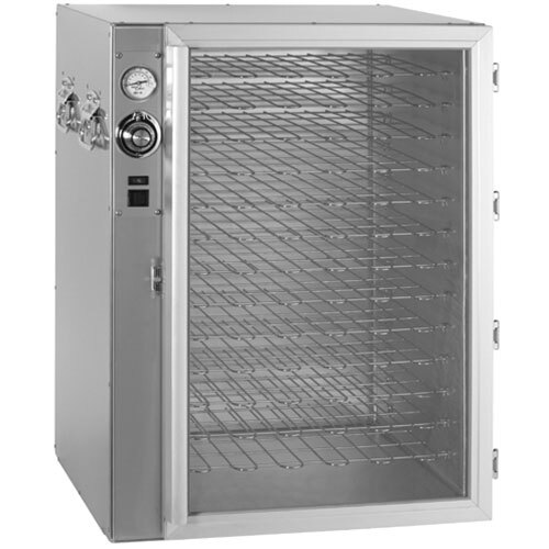 A large metal cabinet with a Chrome Plated Wire Shelf inside.