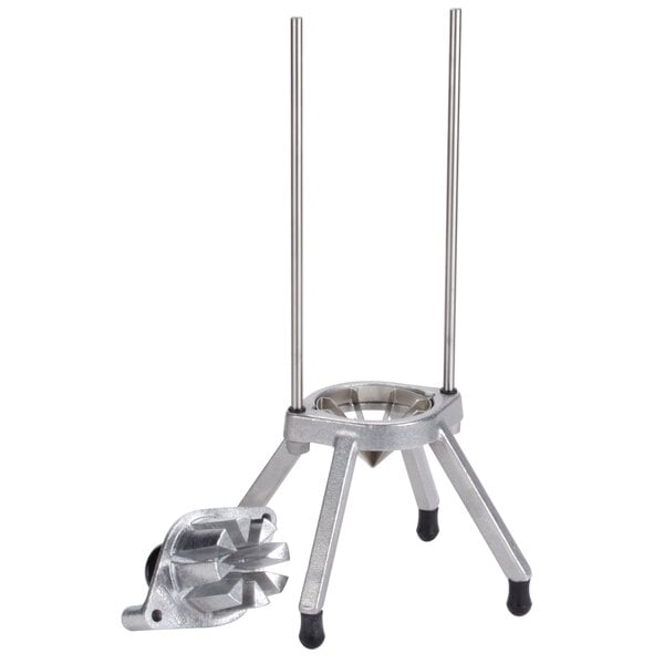 a metal stand with two long sticks