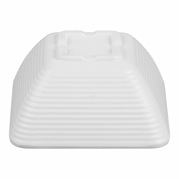 TableCraft RAMS4W 4 oz. White Square Ribbed Melamine Ramekin - 12/Pack