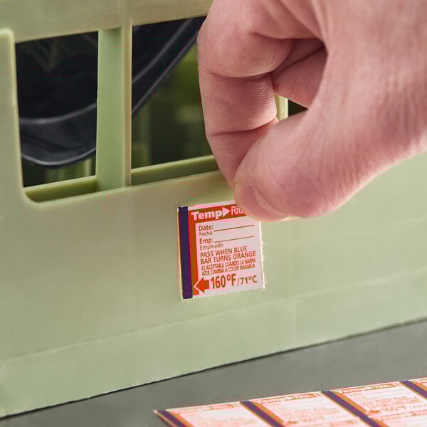 Taylor 8751 TempRite Single Use Dishwasher 160 Degrees F Test Label - 24/Pack