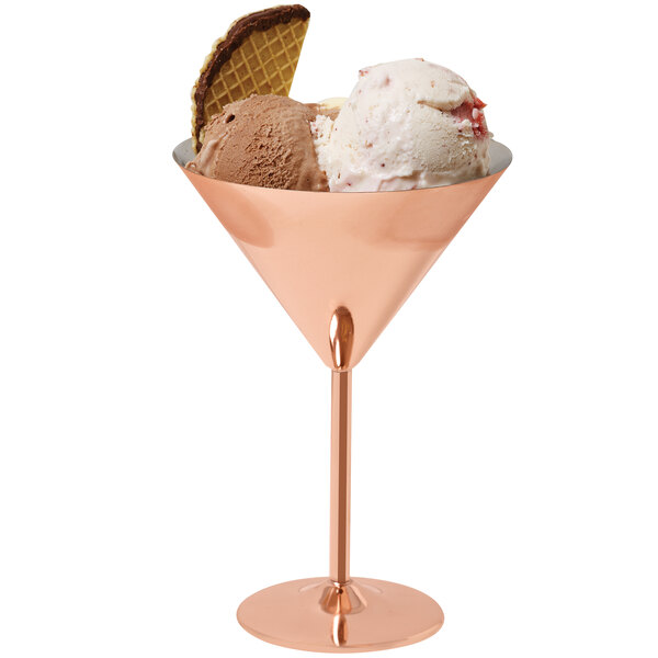 GET SW1612CPR Stemware 12 oz. Copper Plated Stainless Steel Martini Glass