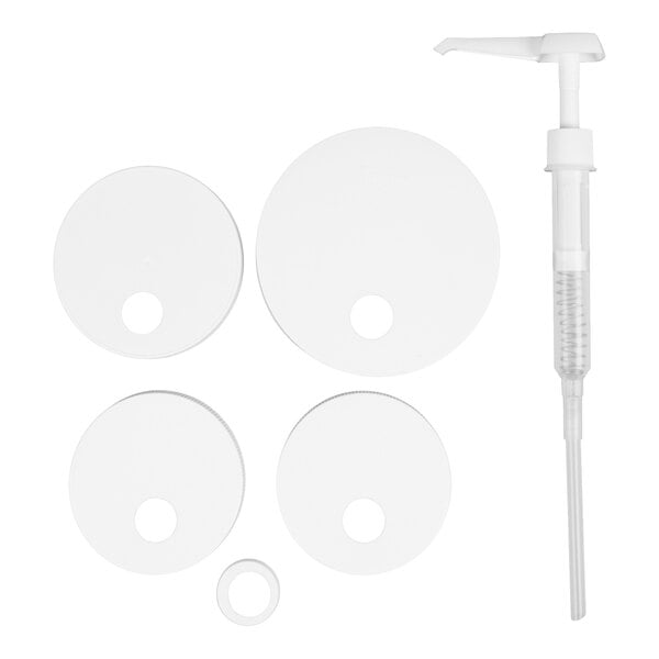Carlisle 38310 Condiment Pump Kit with Adjustable Pump and 5 Adapter Lids