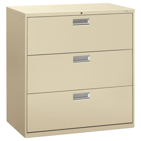 Hon 693ll 600 Series Putty Three Drawer Lateral Filing Cabinet 42 Hon 693ll 600 Series Putty Three Drawer Lateral Filing Cabinet 42 X 19 1 4