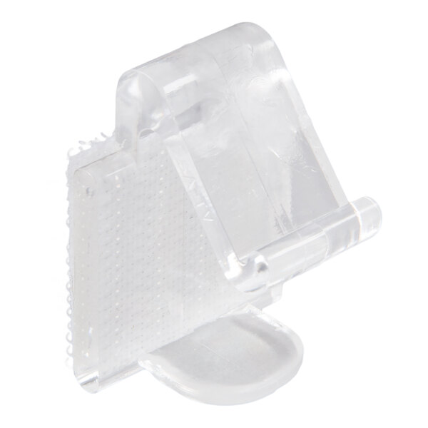 Snap Drape TV Clear Plastic Table Skirt Clip with Hook and Loop Attachment - 100/Bag