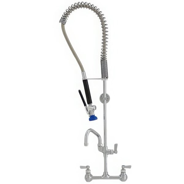 A Fisher stainless steel pre-rinse faucet with a hose.