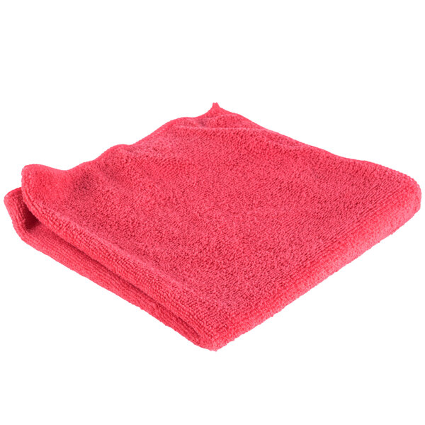 A red Unger SmartColor Microfiber cleaning cloth.
