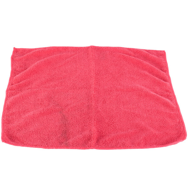 A red Unger SmartColor microfiber cleaning cloth.