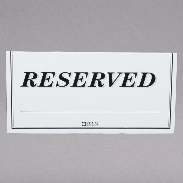 Reserved Signs Stainless Steel Double Sided Pack of 6