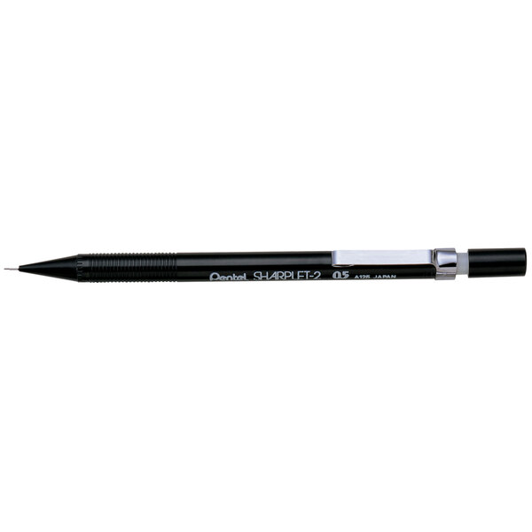 A black Pentel Sharplet-2 mechanical pencil with a silver tip.