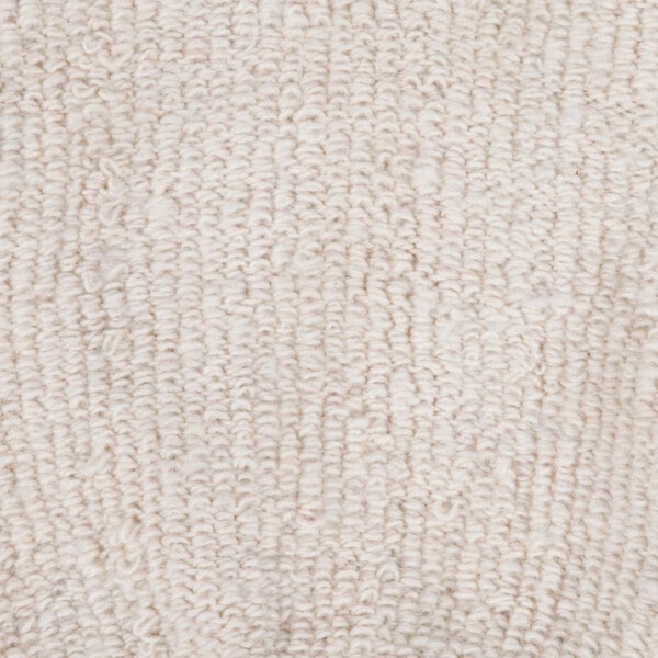 A pair of white terry baker gloves with a tag.