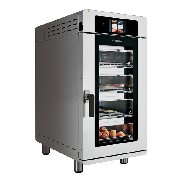 A stainless steel Alto-Shaam Vector H Series multi-cook oven with a glass door and multiple cooking racks.