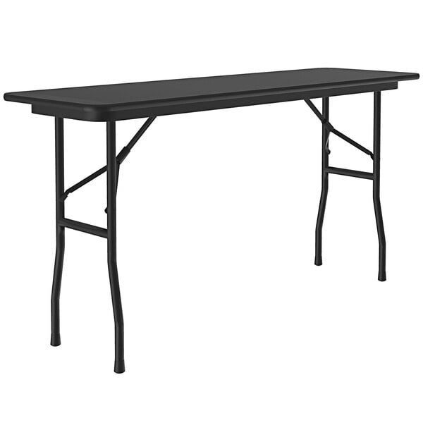 a black rectangular table with legs