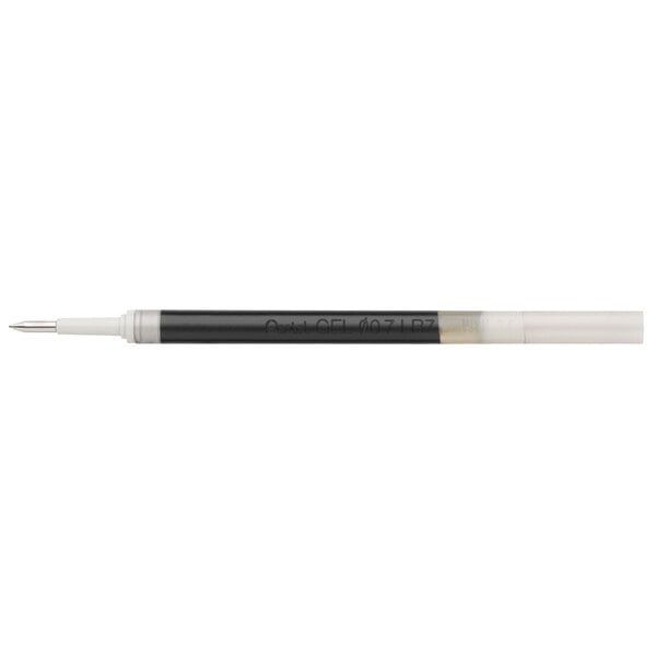 The Pentel EnerGel pen refill in black and white packaging with black and white ink pens.