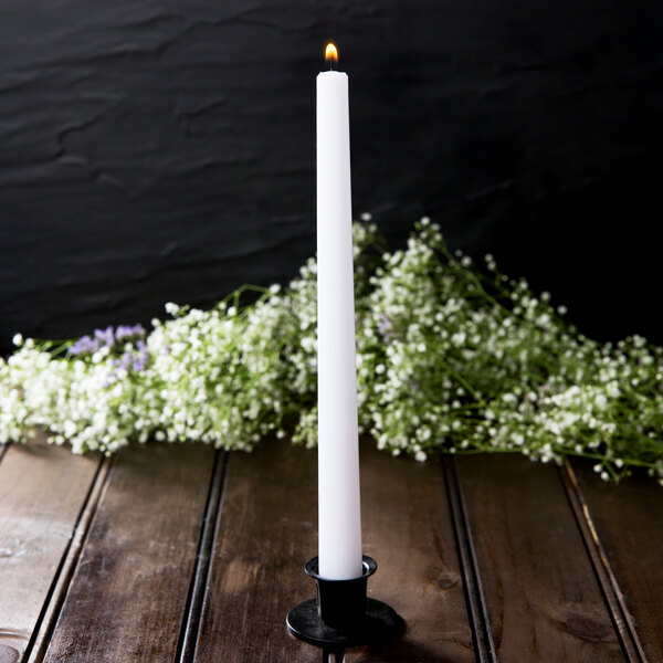 10" White 10 Hour Taper Candle 144/Case