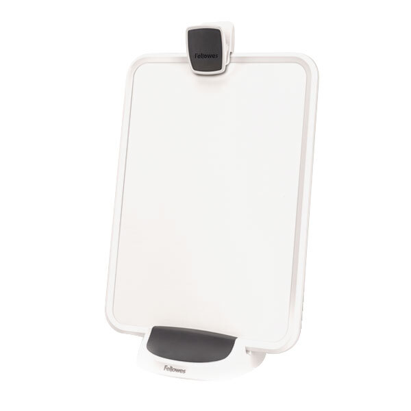 A white rectangular document lift with a black clip and white border.