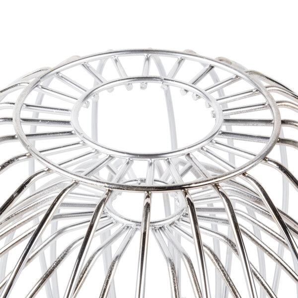 A Clipper Mill chrome plated iron wire basket with a circular design.