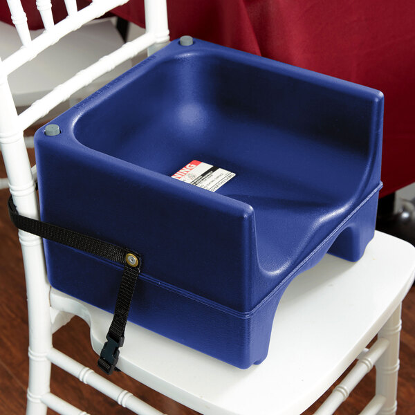 Cambro 200BCS186 Plastic Booster Seat Dual Seat with Strap Navy Blue