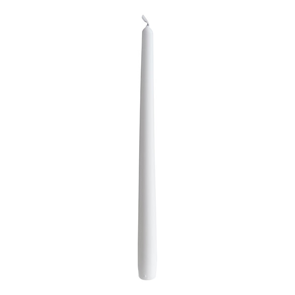A white 12-inch taper candle.