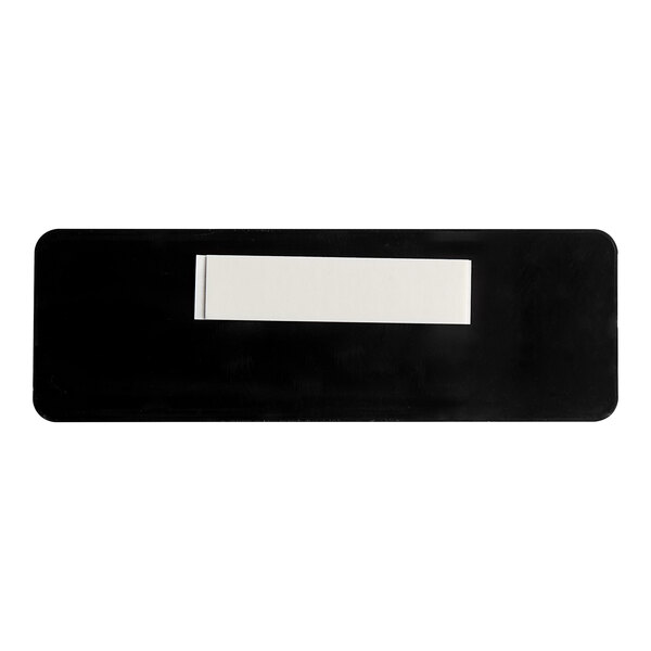 A black rectangular sign with white rectangular object with black border and text that says "No Pets; Shoes, Shirt Required"