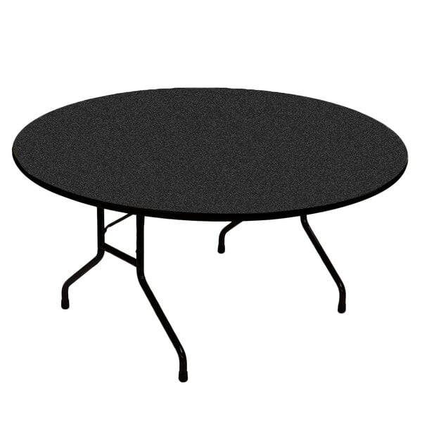 High Pressure Heavy Duty Folding Table, 48 Round Folding Table Black