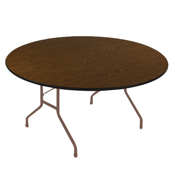 Correll Cf60px01 60 Round Walnut High, Round Particle Board Table With Removable Legs