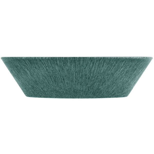A blue polyethylene oval basket with a teal interior.