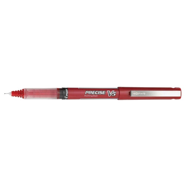 a red pen with a clear cap