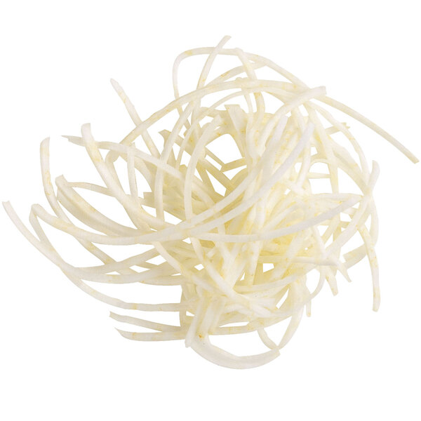 A pile of white shredded vegetables.