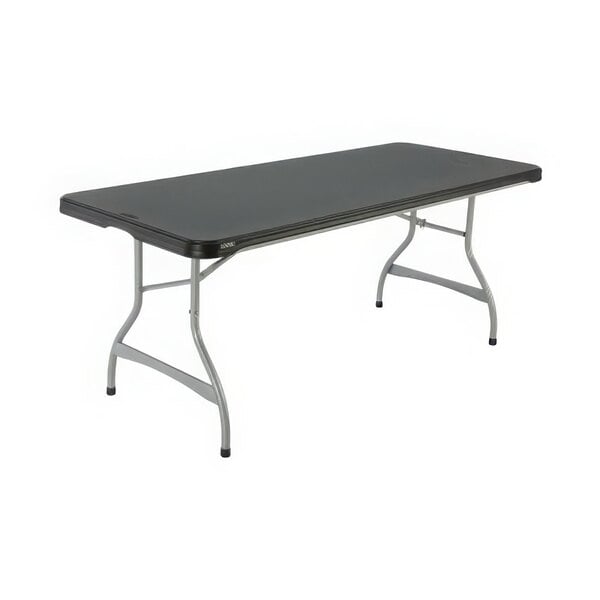 A rectangular black Lifetime nesting folding table.