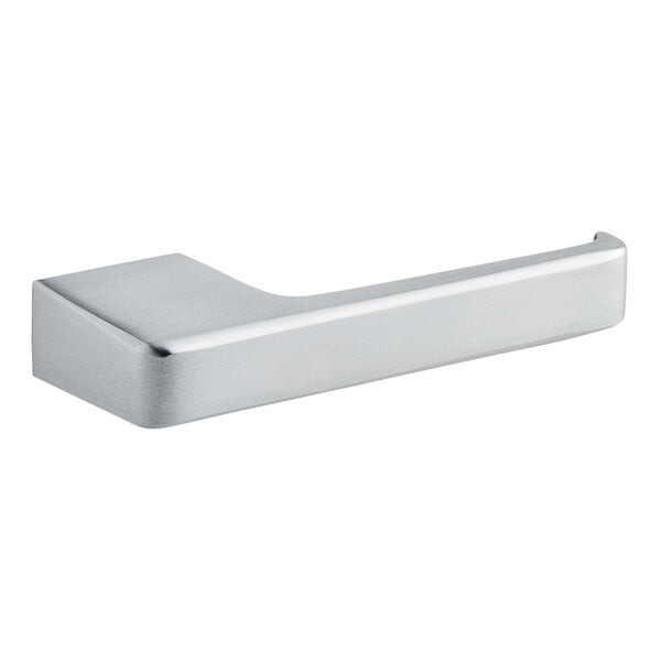 A chrome metal Amana door handle.