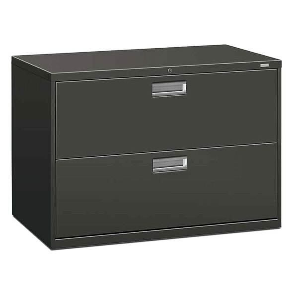 Hon 692ls 600 Series 42 X 19 1 4 X 28 3 8 Charcoal Two Drawer Metal Lateral File Cabinet Legal Letter