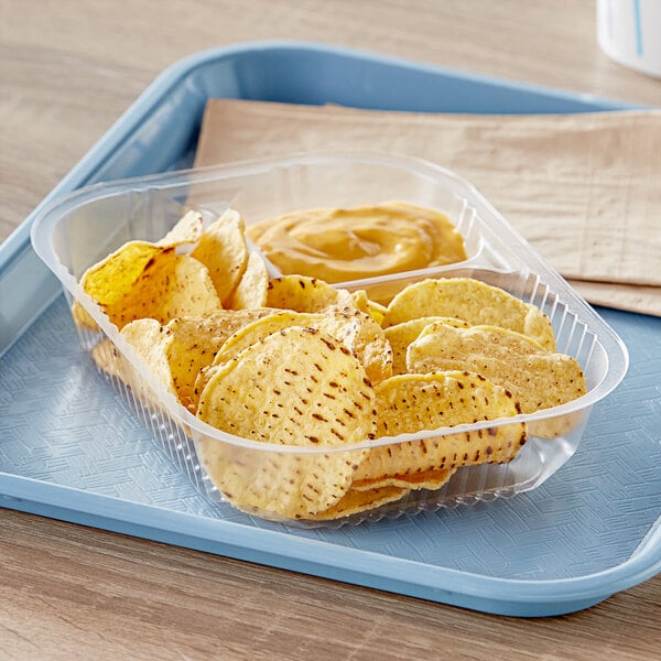 Carnival King Large Two Compartment Plastic Nacho Tray - 500/Case
